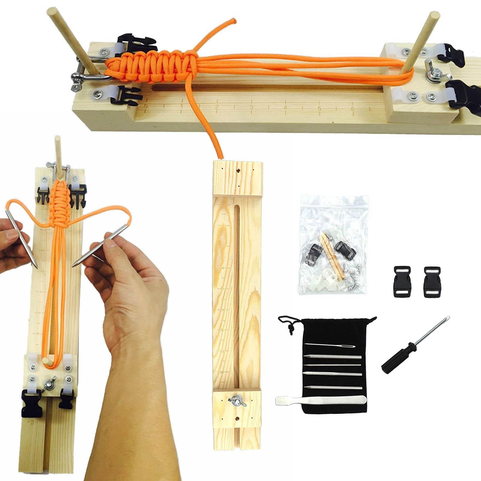 Nishiyuenyi Adjustable Jig Bracelet Maker Kit, Wooden DIY Braiding Craft Kit, Maker Supplies 6pcs