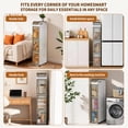 thumbnail image 3 of PHANCIR 3-Tier Tall Bathroom Storage Cabinets, Narrow Cabinet Bathroom Storage Tower with Wheels, for Small Spaces, White, 3 of 7
