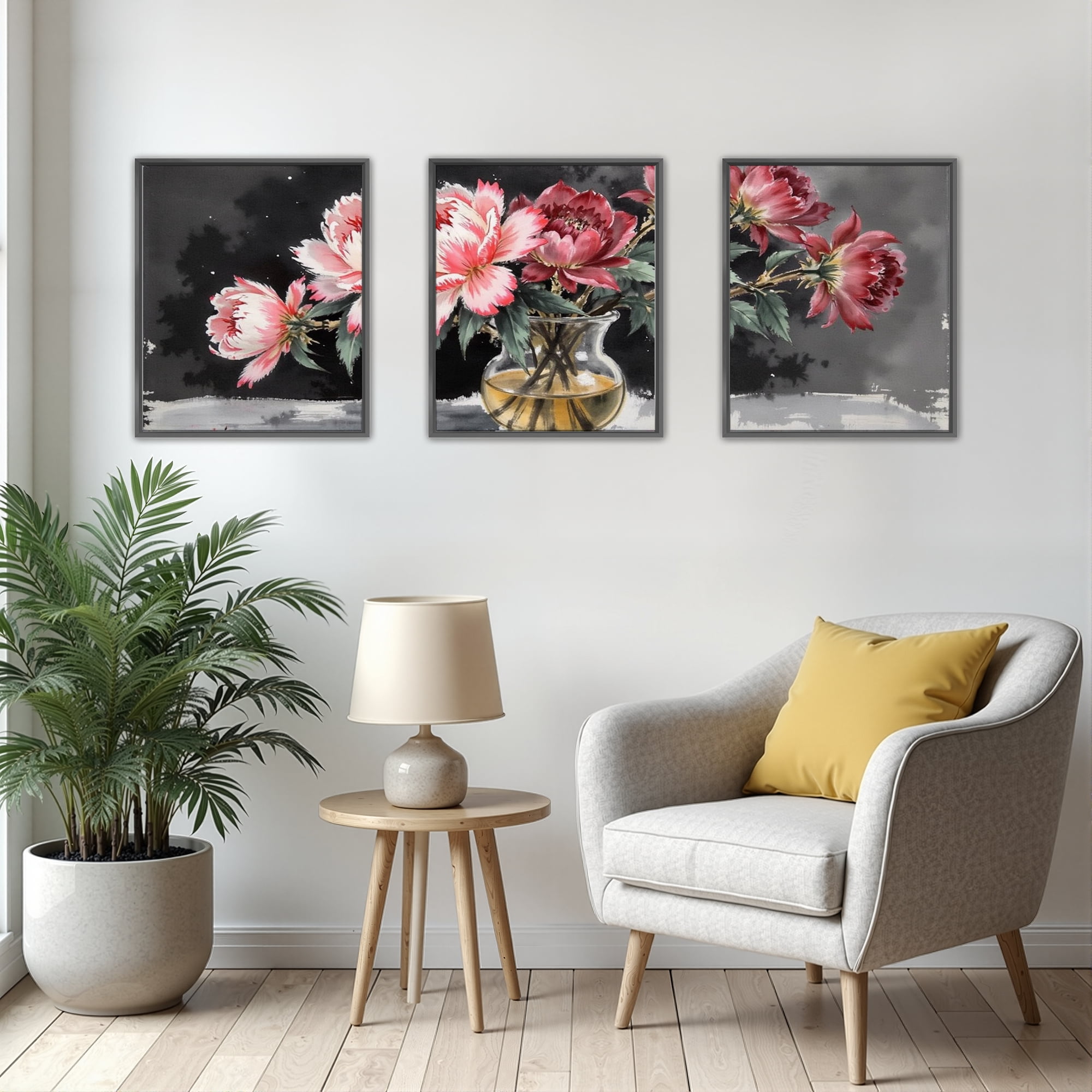 MAYEERTY Modern Abstract Wall Art Painting, Living Room Decor, Black Aluminum Alloy Frame, 7.87"x9.84"