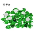 thumbnail image 3 of Unique Bargains 40 Pcs Acrylic Flat Back Rhinestones 20mm/0.8 Inch Heart Artificial Gemstone for Crafts Jewelry Making Deep Green, 3 of 7