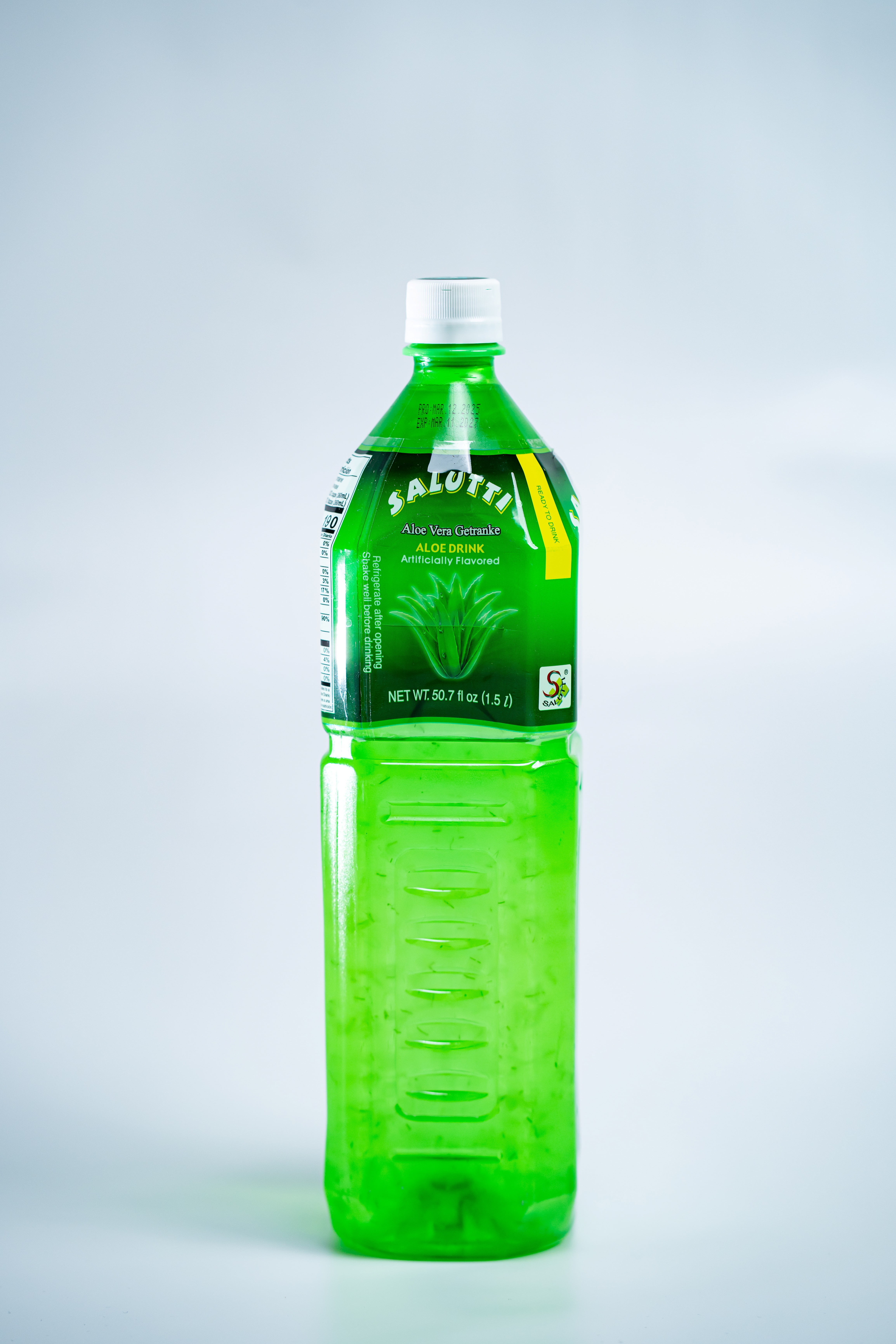 Salutti Original Aloe Vera Drink with Aloe Pulp, 50.7 fl oz, 12 Count Bottles