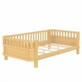 thumbnail image 6 of Bellemave Twin Size Bed Frame, Twin Montessori Bed with Safety Guardrails and Detachable Fence, Wood Twin Daybed Frame, Low Profile & Rounded Corners Design, Natural, 6 of 8