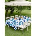 thumbnail image 4 of Outdoor Tablecloths with Umbrella Hole & Zipper, Spring Leaves 60 x102 Inch Rectangle Tablecloths, Blue Plants Country Botanical Leaf Waterproof Table Cloth, Patio/Pool/Picnic Table Covers, 4 of 8