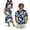 Blue Floral Print, variant on KUIFORTI Tropical Flowers Matching Couple Outfits Women's Casual Dresses & Men's Hawaiian Shirt Men Shirts 4-Way Stretch Breathable Suitable for Everyday Casual Wear