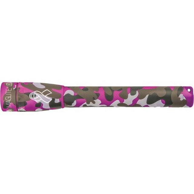 Mag-Lite 459-SP2PUF6 Mini 2AA LED Flashlight with Sabre Personal Alarm, Pink Camo