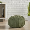 thumbnail image 2 of GDF Studio Agatha Modern Knitted Cotton Round Pouf, Green, 2 of 7