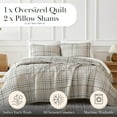 thumbnail image 2 of Southshore Fine Living, Inc. Oversized Coverlet Set, Microfiber Quilt Full Size Bed Set, Mocha Plaid, 2 of 9