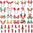 thumbnail image 1 of 30 piezas de gafas navideñas, diademas navideñas y pulseras navideñas, lindas decoraciones navideñas para todas las personas, exquisitos obsequios para fiestas navideñas, 1 of 7