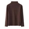 thumbnail image 4 of Vinsonshop Fleece Lined Thermal Tops Women Long Sleeve Mock Neck Slim Fit Base Layer Undershirts Winter Clothes Coffee XXL, 4 of 5