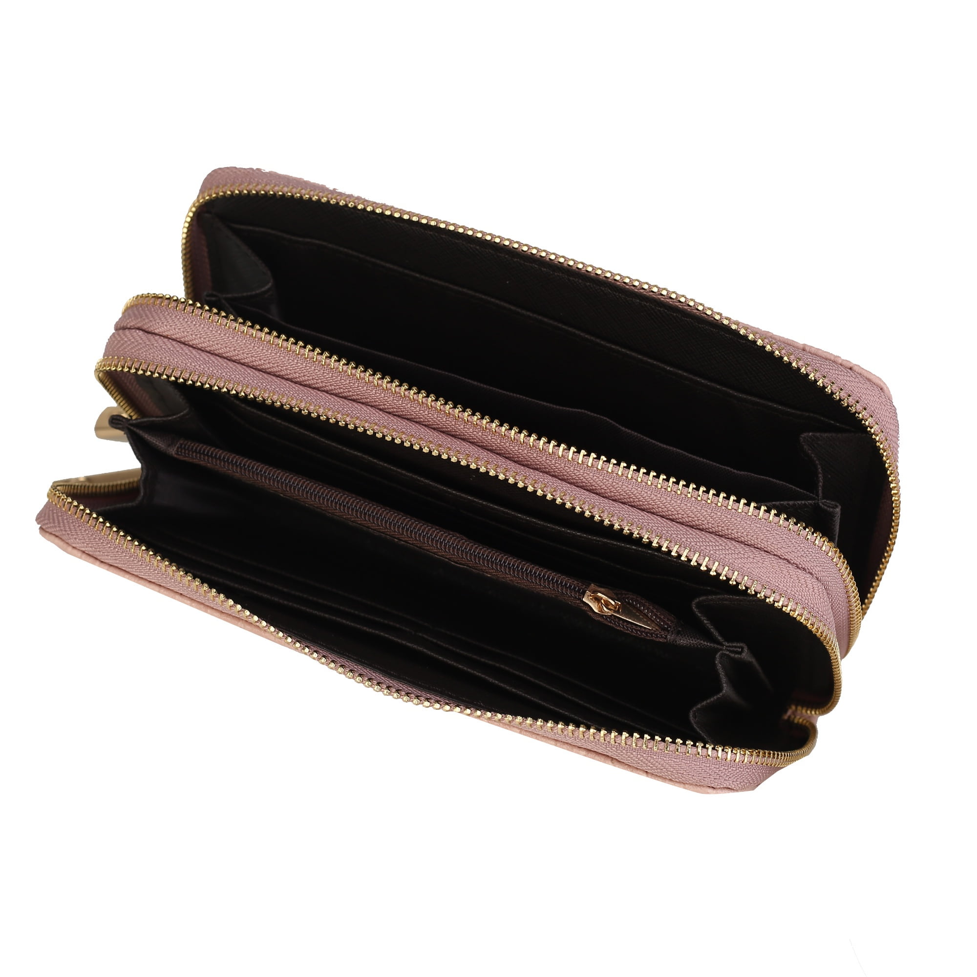 MKF Collection Aurora Women's Wristlet Wallet, Signature Vegan Leather Fashion Purse Pouch Handbag by Mia K - Black