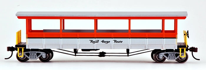 Royal Gorge Open Sided Excursion Car with Seats HO Scale 
