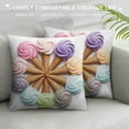 thumbnail image 3 of COMIO  Ice Cream Throw Pillow Cushion Cover, Cones with Various Flavors Forming Row Summer Season Picture Print, Decorative Square Accent Pillow Case,Cream, 3 of 5