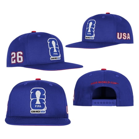 FIFA World Cup 2026 Men s Blue USA FIFA 26 Flat Brim Snapback Soccer Hat