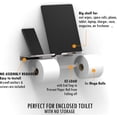 thumbnail image 4 of AmeriLuck Matte Black Double Toilet Paper Holder with Phone Shelf, for 2 Mega Rolls & Wet Wipes, Rust-Proof Stainless Steel Construction, 4 of 6