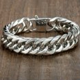 thumbnail image 2 of Mens Womens Stainless Steel Silver/Gold Cuban Curb Chain Bracelet Bangle 9-21MM, 2 of 9