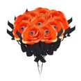 thumbnail image 6 of SeekLGT Halloween Orange Series Artificial Rose Flower, Realistic Latex Faux Rose for Gothic Halloween Decorations, Floral Arrangement, Table Centerpiece, Home Decor, 6 of 7
