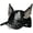 Black Dog, variant on Cute Bunny Hat with Ears Y2k Grunge Metal Iron Ring Chain Distressed Denim Baseball Cap