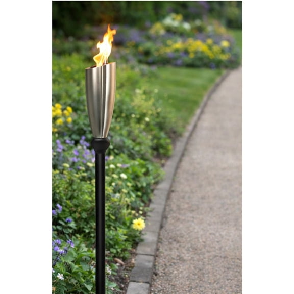 Set of 2 - Premium Stainless Steel Decorative Garden Torch, 60-72 inch Extendable