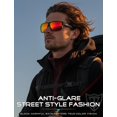 thumbnail image 3 of Gafas de sol ATTCL Polarizadas Envolventes 5001 para Hombre UV400 Negro+Rojo, 3 of 7