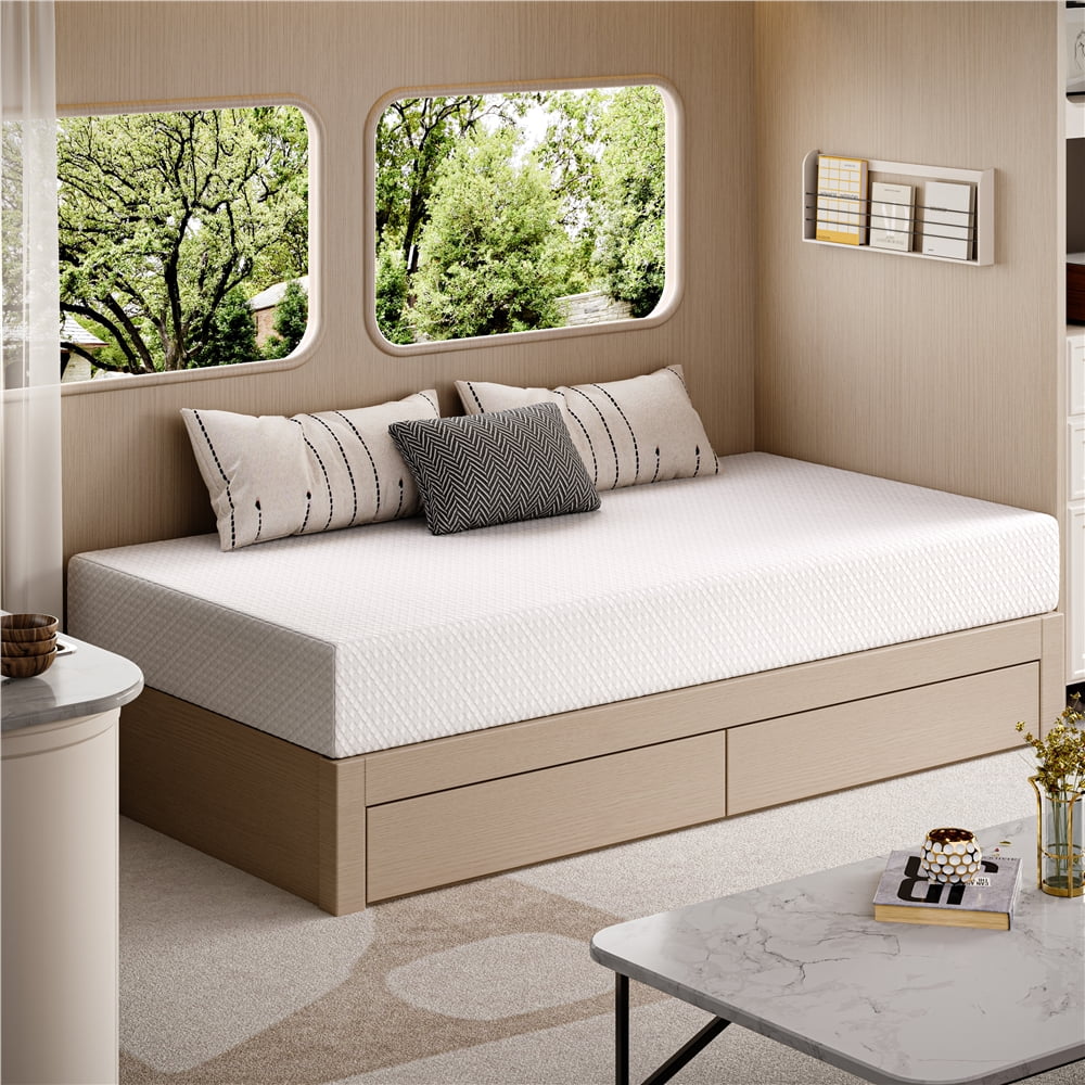 Yaheetech 8" Twin Size Cooling Gel Memory Foam Mattress Medium Firm with Green Tea Scent