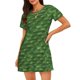 thumbnail image 1 of Balery Cactus 3 Camisón de manga corta con cuello redondo para mujer, cómodo y elegante., 1 of 6