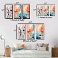 thumbnail image 4 of Designart "Missing You Abstract in Blue and Red" Abstract Painting Framed Wall Art Set Of 3 - Pink Modern Frame Canvas Set For Living Room Decor, 4 of 6