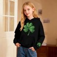 thumbnail image 2 of St. Patrick's Day Girls Hooded Sweatshirt With Print And Pocket Cozy Pullover Casual Kids Top Irish Green Pullover Hoodie 3-14Y, 2 of 4