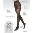 thumbnail image 3 of MeMoi Spiral Opaque Control Top Tights - Womens - Female, Q1/Q2, Dark Chocolate, 3 of 7