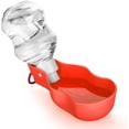 thumbnail image 1 of Botella de agua para perros Botella de agua de viaje para mascotas con soporte para tazón plegable Bandeja para taza de bebida Accesorio de soporte Perro Gato Botella de viaje para bebida Tazón, Taza para beber al aire libre para mascotas Rojo BANYUO Electrónica, 1 of 7