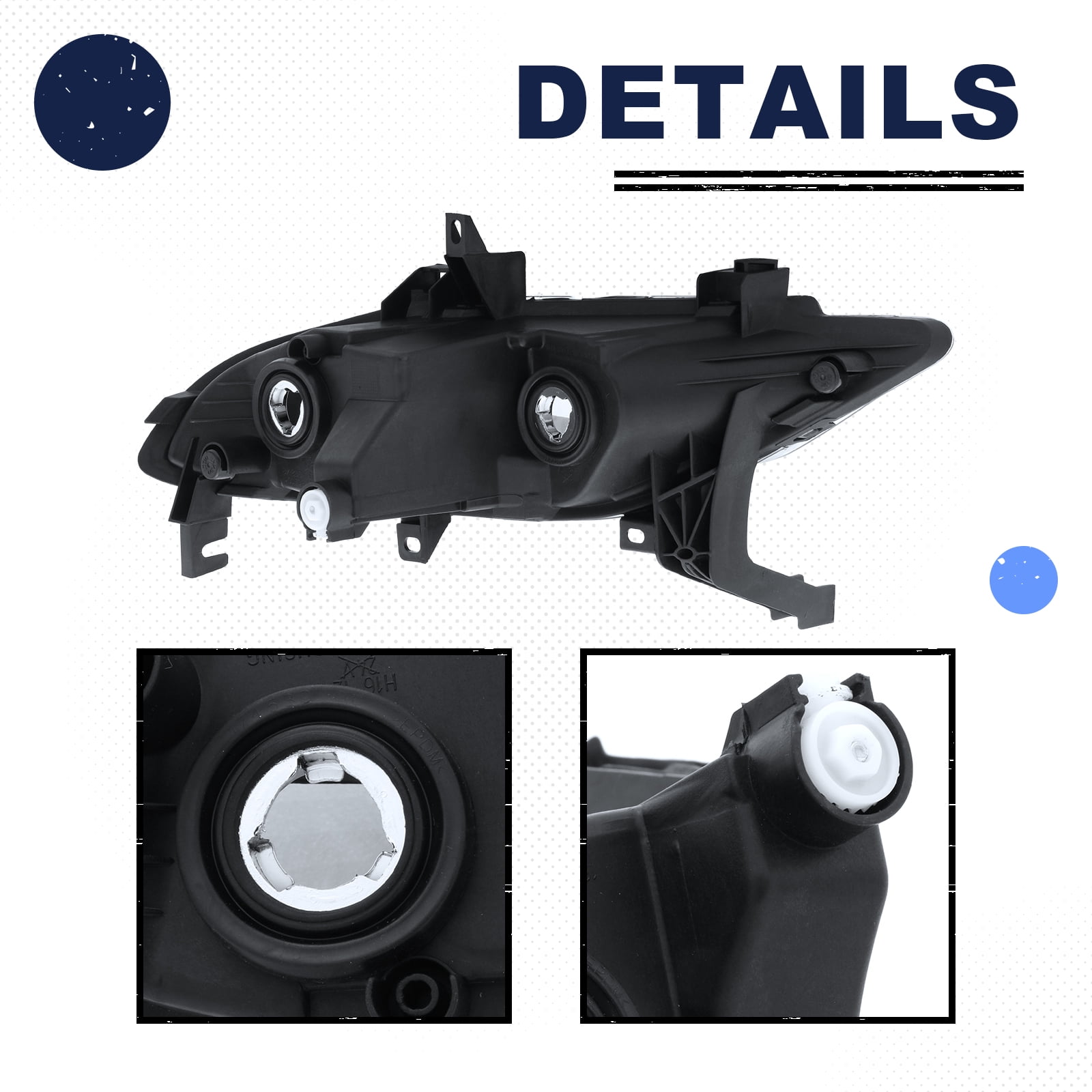 HOUGEET Fog Lights Assembly Fit for 2016-2018 Nissan Maxima Driving Fog Lamps Replacement Driver Side & Passenger Side