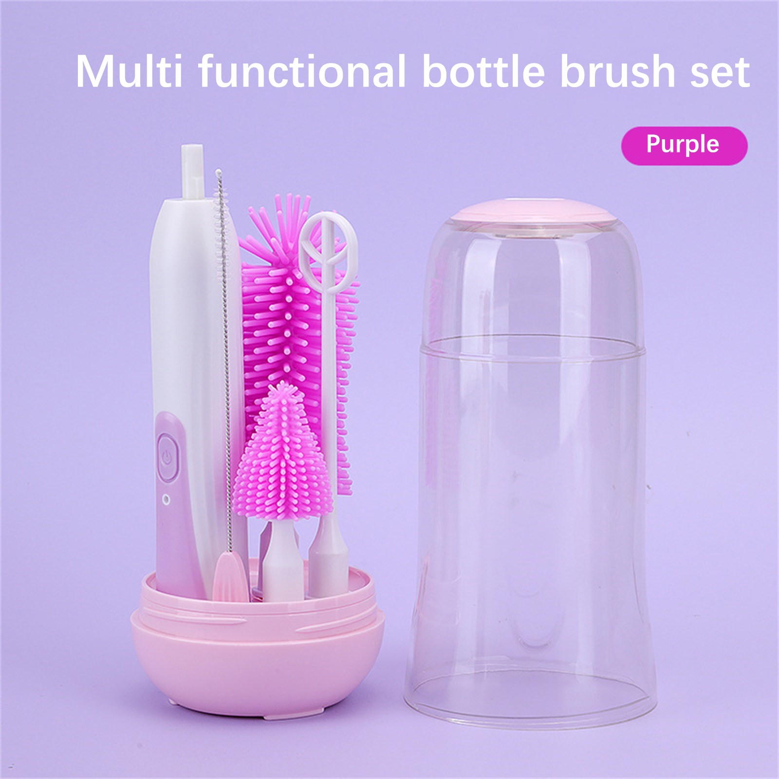 The Electric Bottle Brush Comes With A Pacifier Storage Box，for Cleaning Sport Bottles, Baby Bottles, Water Bottles, Coffee Mugs, Wine Decanters