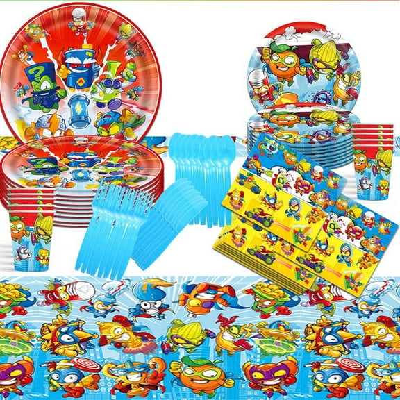 Superthings Super zings Party Tableware Set Plates Cup Kit Birthday Supplies Decorations Disposable Dinnerware