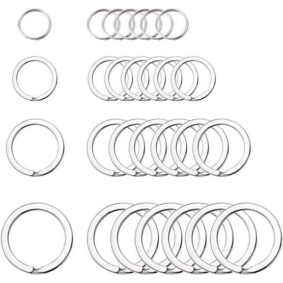 Split Key Rings,Stainless Steel Keyrings Dog Cat Tag Ring,4 Sizes (1/2 inch, 3/4 inch,1 inch, 1.2 inch) Key Chain Ring for Craft,Car Keys Organization