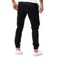 thumbnail image 3 of Liacowi Men Slim Cargo Long Pants, Solid Color Middle Waist Straight Leg Trousers Casual Work Pants with Pockets, 3 of 8