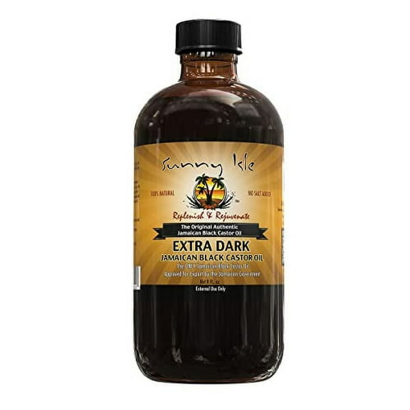 Sunny Isle Extra Dark Jamaican Black Castor Oil, 8 fl. oz. | 100% Natural High Potency Treatment for Hair, Scalp