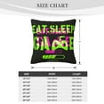 thumbnail image 4 of ZICANCN Eat Sleep Game Green Throw Pillow Covers, Bed Couch Sofa Knit Decorative Pillow Covers for Living Room Farmhouse, 16"x16", 4 of 8