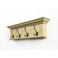 thumbnail image 2 of Home Wall Decorative Antique Brass Hardware 4 Hook Coat Rack - Yellow, 2 of 7