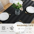 thumbnail image 6 of DWCN Striped Rectangle Tablecloth Waterproof - Spillproof, Stain Resistant Washable Polyester Fabric Jacquard Oblong Table Cloth for Party, Dining Room and Outdoor Picnic, Black, 54 x 80 Inch, 6 of 7