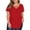 A180 Red Womens Summer Tops Clearance Under $5, variant on Cagogo Summer Blouses for Womens Under $5 Loose Fit Short Sleeve Tops Plus Size Sexy V Neck Criss-Cross Spring Shirt Mothers Day Gift