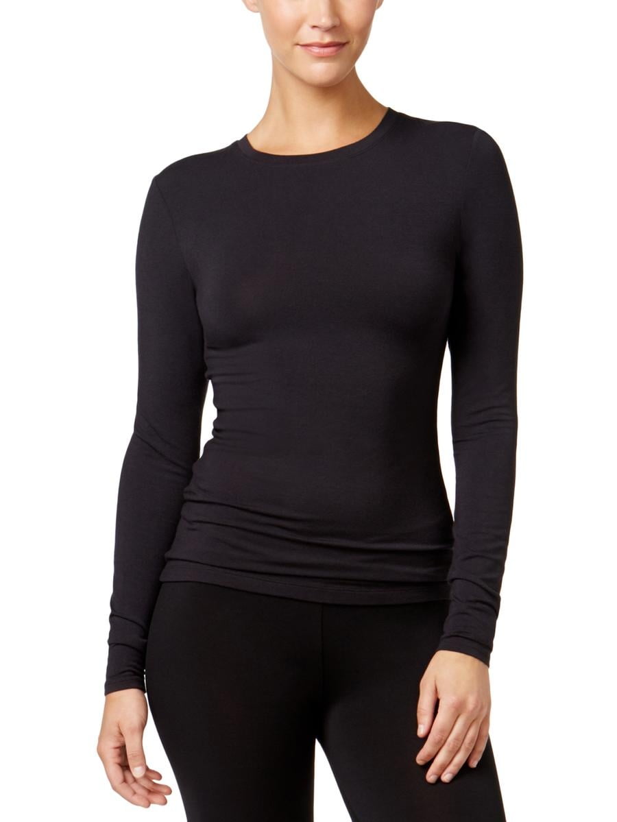 cuddl duds long sleeve crew with thumb holes