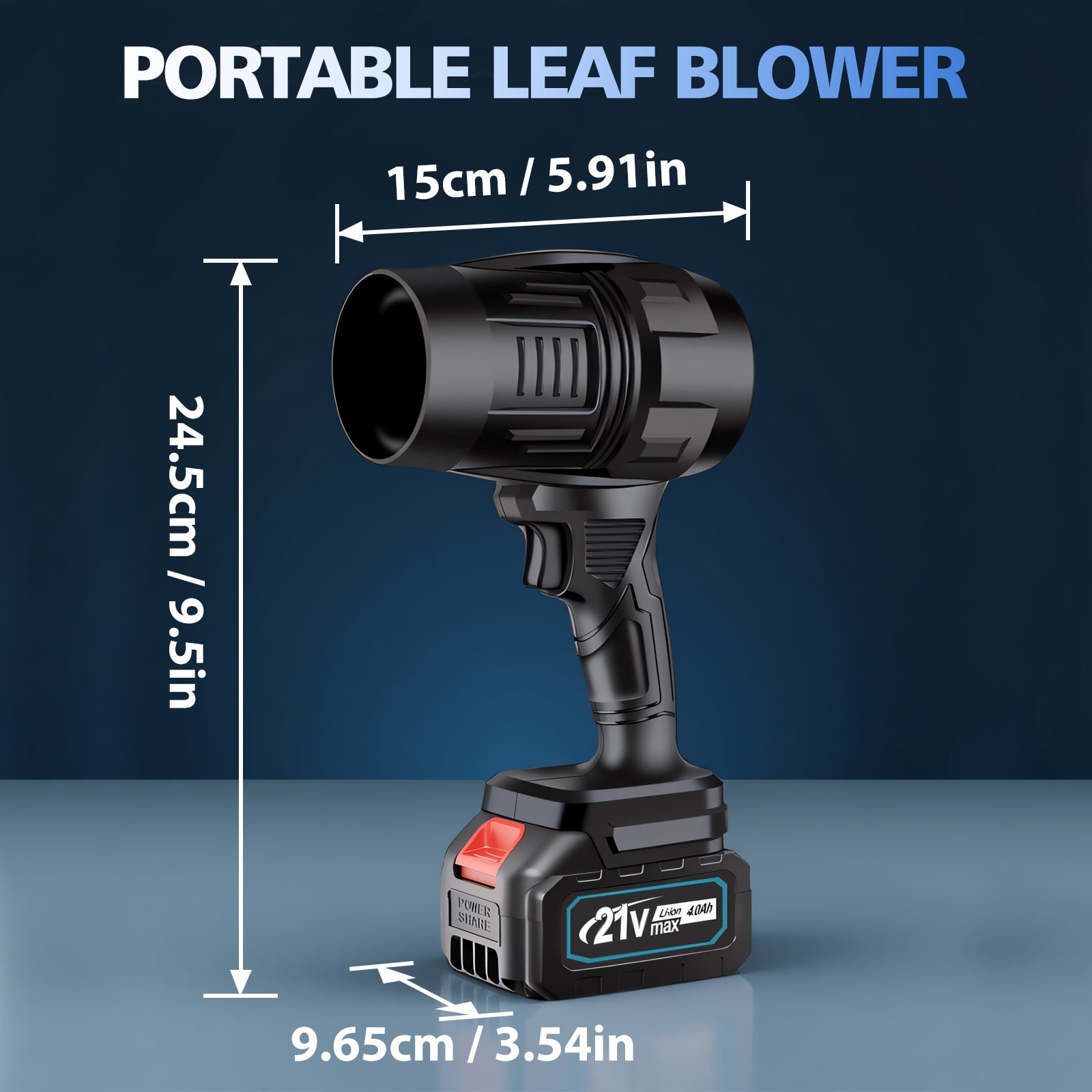 Cordless Leaf Blower with 21V 2×4.0Ah Battery and Charger, 80000RPM 850W Lightweight Electric Leaf Blowers for Lawn Care, Black