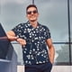 thumbnail image 4 of Balery Cherry Blossoms on Navy Background Camisa Polo de Hombre con Estampado, de Manga Corta y Tejido Medio, Camisa Tipo Golf Polo-4X-Large, 4 of 6