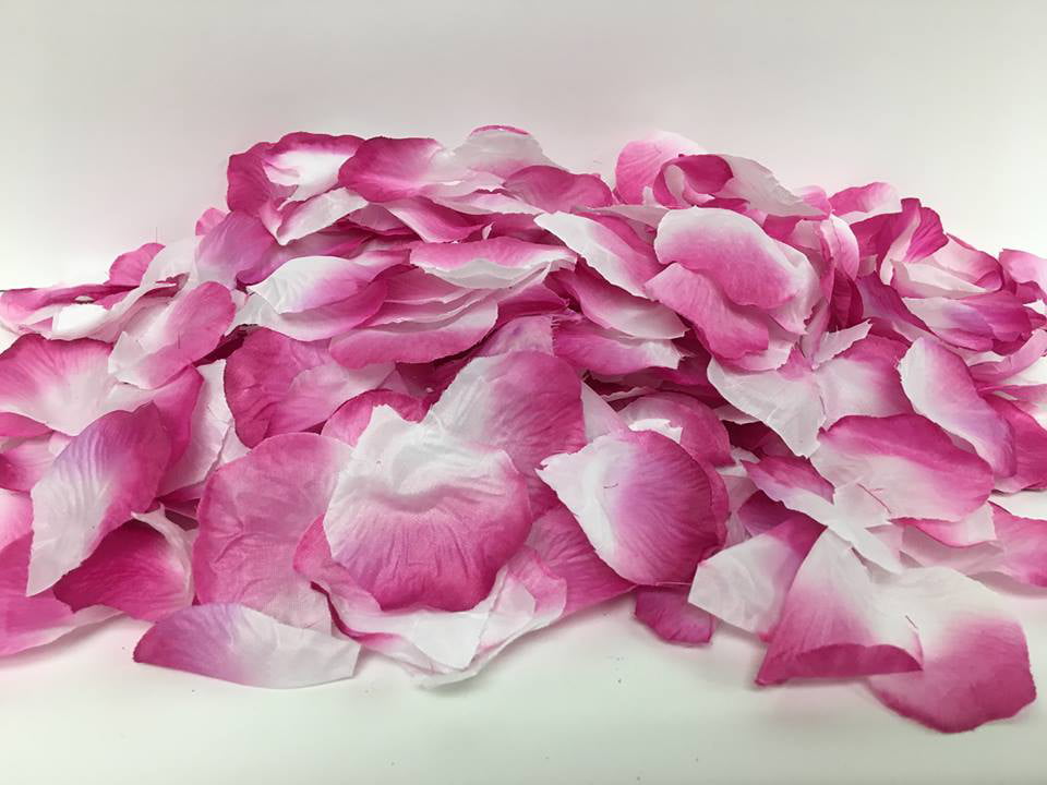 Valentines 300 WHITE Fabric Faux Rose Petal Scatter Tabletop Wedding Anniversary 