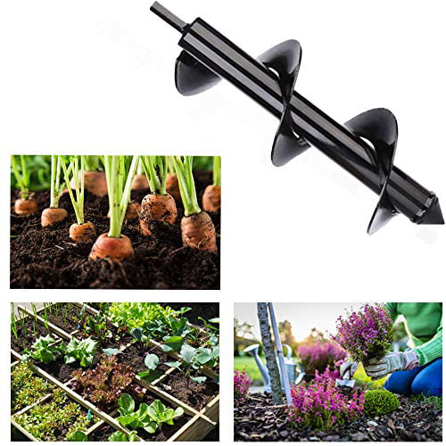 Auger Drill Bit,Non-Slip Garden Auger Spiral Drill Bit,Garden Plant Flower Bulb Auger 3” x 12” Rapid Planter,Post or Umbrella Hole Digger for 3/8'' Hex Drive Drill 3.512inch