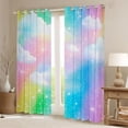thumbnail image 2 of Feelyou Rainbow Stars Blackout Curtains Set of 2 (52x84 Each), Princess Window Curtains, 2 of 6