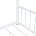 thumbnail image 4 of Bellemave Twin Metal House Bed with Headboard and Footboard Montessori House Bed, Metal Floor Bed Frame with Roof, No Box Spring Needed, White, 4 of 11