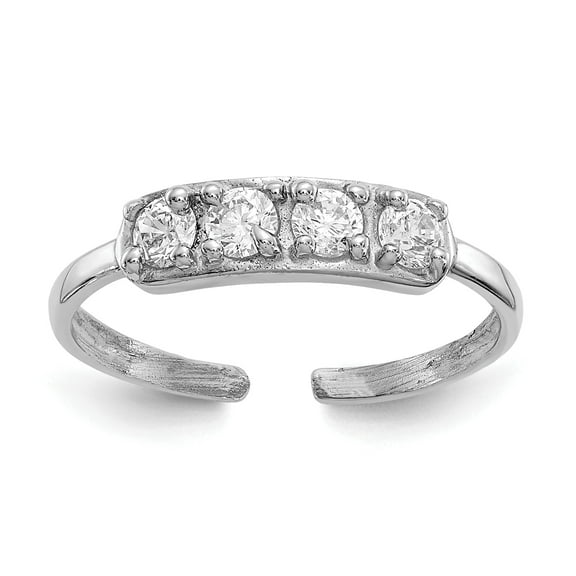 Primal Gold 14 Karat White Gold Cubic Zirconia Toe Ring