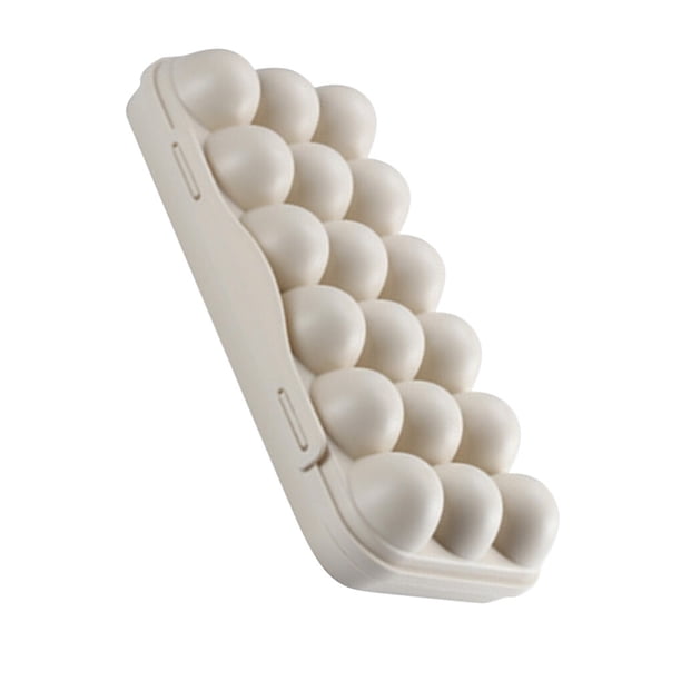 Naiovety Soporte para bandeja de huevos Venta caliente de huevos Caja de almacenamiento Refrigerador Almacenamiento para frutas y verduras Organizadores de utensilios de cocina Caqui 18 cuadrícula