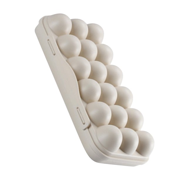 Caja de almacenamiento de huevos, soporte de plástico apilable para huevos, organizador de almacenamiento de rejillas con tapa a presión, Organizadores de utensilios de cocina Caqui 18 cuadrícula Injueey HA003342-05