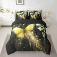 thumbnail image 2 of Castle Fairy Flying Butterfly Girl Boy Bedding Comforter Set 7 Pieces,Chic Yellow Flowers Full Bedding Set Lightweight,Dreamy Princess Fitted Sheet Flat Sheet,Lightweight Room Decor,Reversible, 2 of 8
